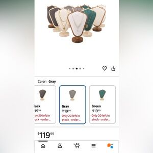 Necklace Display Stand with Gray Flannelette Soft Mat